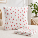 Example use of red tulips printed polycotton fabric