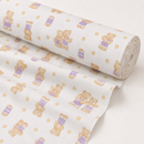 Teddy bears and cookies printed polycotton fabric