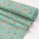 Woodland animals printed polycotton fabric