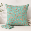 Woodland animals polycotton fabric cushion example