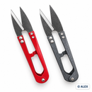 Red and grey metal thread snips