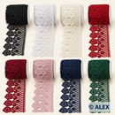 Roses Brussels Lace in black, white, ivory, red, dark red, dusty pink, blue and green