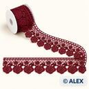 Dark Red Roses Brussels Lace – 6.5 cm