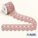 Dusty Pink Roses Brussels Lace – 6.5 cm