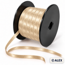 Beige 5mm satin ribbon on black spool