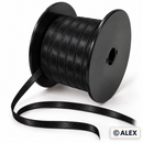Black 5mm satin ribbon on black spool