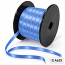 Blue 5mm satin ribbon on black spool