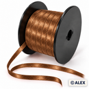 Brown 5mm satin ribbon on black spool