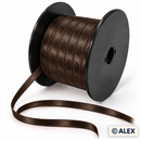 Dark Brown 5mm satin ribbon on black spool