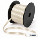 Ecru 5mm satin ribbon on black spool