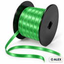 Green 5mm satin ribbon on black spool