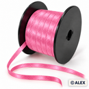 Pink 5mm satin ribbon on black spool