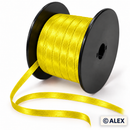 Yellow 5mm satin ribbon on black spool