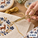 Gold Precision Sewing Scissors in use