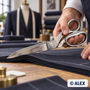 Merze MB508 Chrome-Plated Tailor's Shears in use