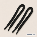 Black fine round formal 3 mm shoelaces, 60 cm – Fabric Alex