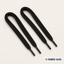 Black flat 8 mm shoelaces, 60 cm – Fabric Alex