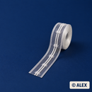 Transparent silicone curtain heading tape, 3 cm wide