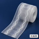 Transparent silicone curtain heading tape, 5 cm wide