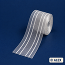 Transparent silicone herringbone curtain heading tape, 6 cm wide