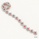 Coral small flower Brussels lace