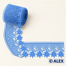 Blue Starflower Scroll Brussels Lace – 8 cm