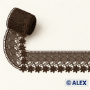 Brown Starflower Scroll Brussels Lace – 8 cm