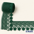 Green Starflower Scroll Brussels Lace – 8 cm