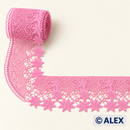 Pink Starflower Scroll Brussels Lace – 8 cm