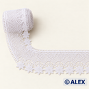 White Starflower Scroll Brussels Lace – 8 cm