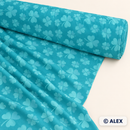 Tonal Turquoise Clover Jersey Fabric