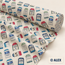 Travel Tags Cotton Fabric — fabric roll