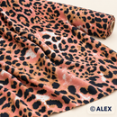 Pink Leopard Print Viscose Fabric — fabric detail