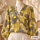 Yellow Paisley and Animal Print Viscose Fabric — sewing inspiration