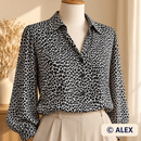 Black Animal Spots on White Viscose Fabric — sewing inspiration