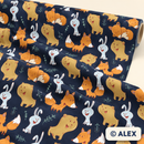 Woodland Animals Fleece-Backed Waterproof Fabric — fabric detail