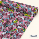 Whimsical Spiral Characters Cotton Jersey Fabric
