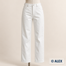 White denim trousers — illustrative sewing example