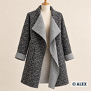 Double-Sided Grey Textured Wool Fabric clothing inspiration