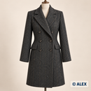 Charcoal Herringbone Wool Fabric clothing inspiration