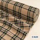 Beige and Green Tartan Wool Fabric fabric roll