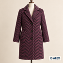 Purple and Black Chevron Wool Fabric clothing inspiration