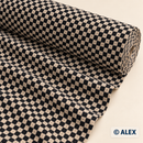 Beige and Black Check Wool Fabric fabric roll