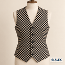 Beige and Black Check Wool Fabric clothing inspiration