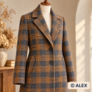 Grey and Orange Check Wool Fabric — sewing inspiration