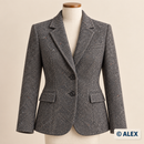 Grey Flecked Tweed Wool Fabric clothing inspiration