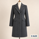 Charcoal Textured Wool Fabric clothing inspiration