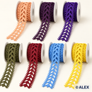 Woven leaf Brussels lace in seven colours