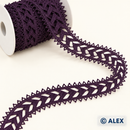 Grape purple woven leaf Brussels lace