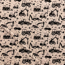 Tractors Cotton Jersey Fabric | Width - 148cm/58inch